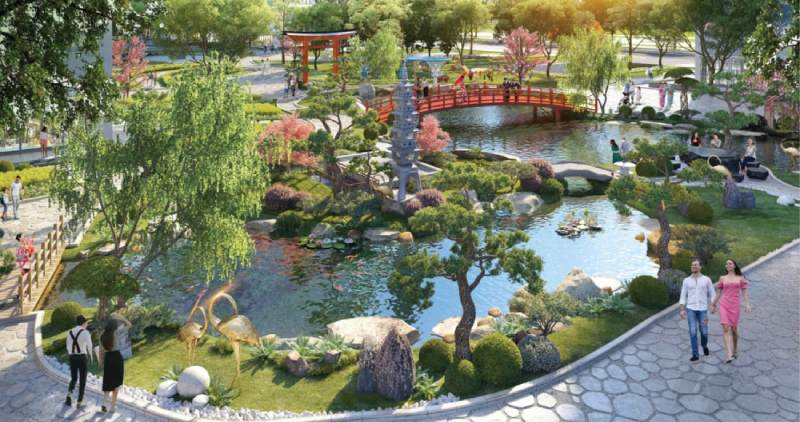 Kh&ocirc;ng gian xanh tại Sun Group Bắc Ninh